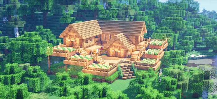 Oak wood minecraft house