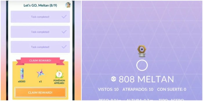 Let's go meltan tasks