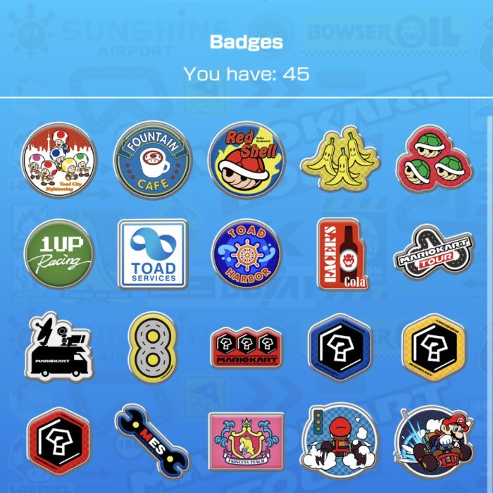 Mario kart tour badges