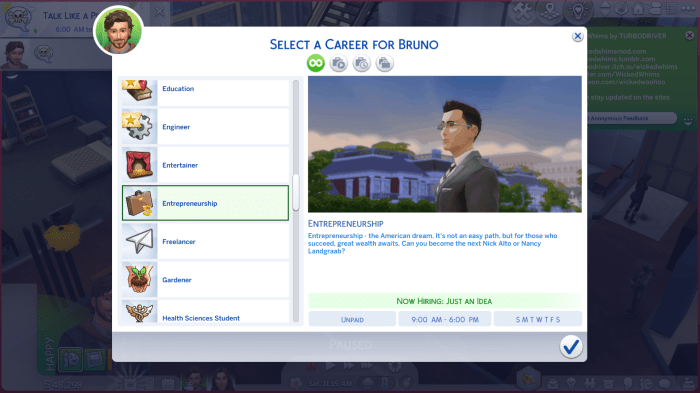 Sims 4 passionless job