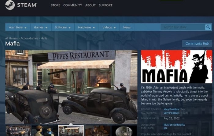 Steam oldest mafia games price softworks illusion original source store