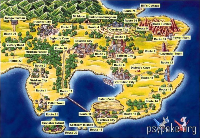 Pokemon blue town map