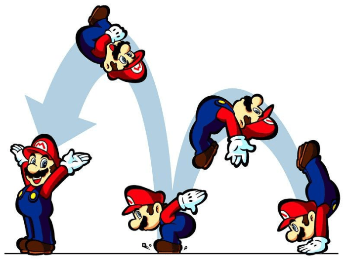 Mario luigi super bros jumping nsmb nds