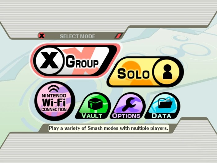 Smash bros brawl menu