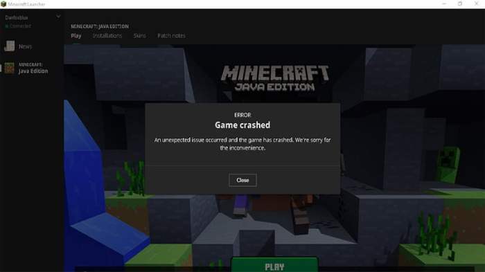 Minecraft exit code 9