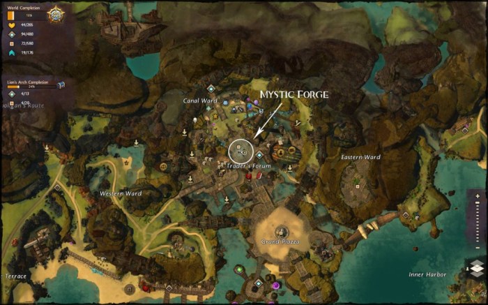 Forge mystic guild location wars gw2 life