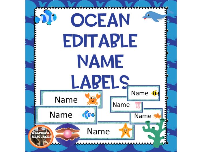 Under the sea name tags