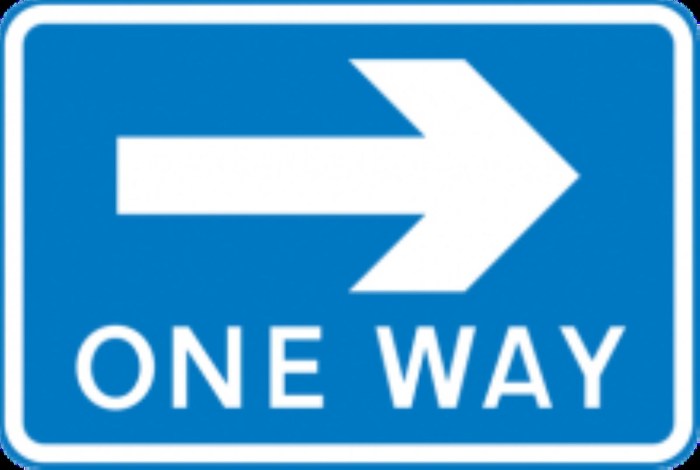 Way sign road traffic warning sticker adhesive self