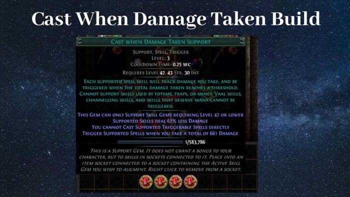 Poe cast on damage taken