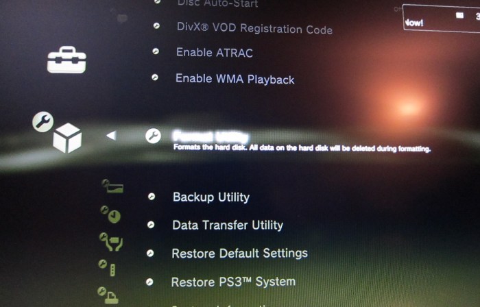 Restore ps3 file system
