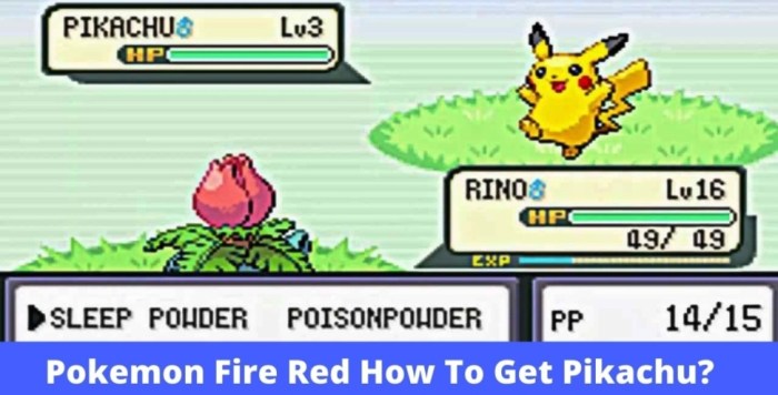 Pikachu pokemon fire red