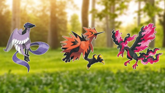 Galarian pokemon comparing legendaries forms moltres zapdos articuno cooncel