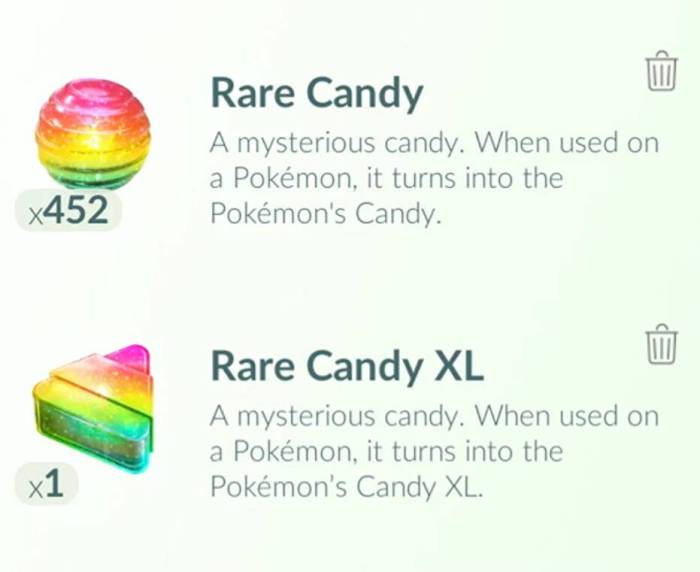 Pokemon candy rare go
