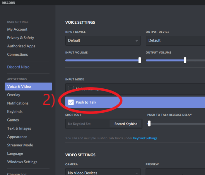 Push to talk in discord