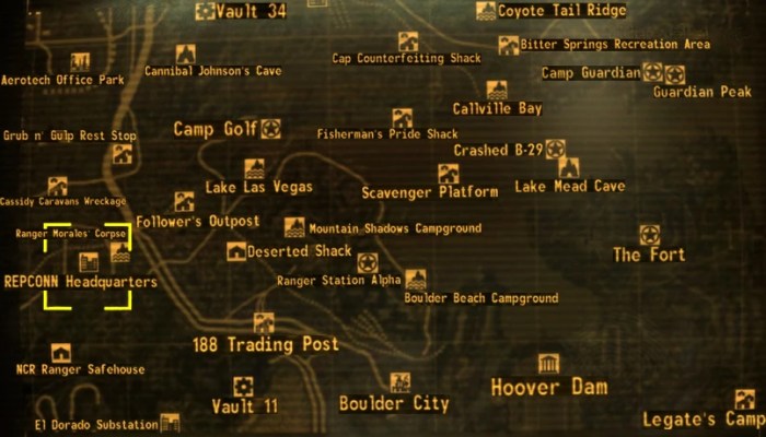 Headquarters fallout hq vegas map