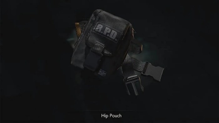 Resident pouch hip evil guide locations location storage west room