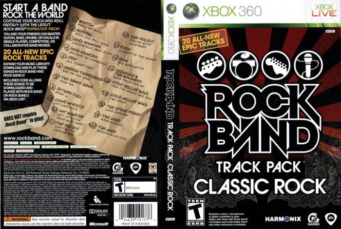 Rock band track pack