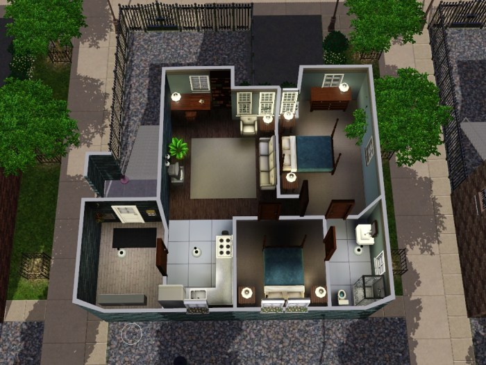 Sims apartments room