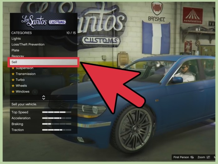 Sell a car in gta 5