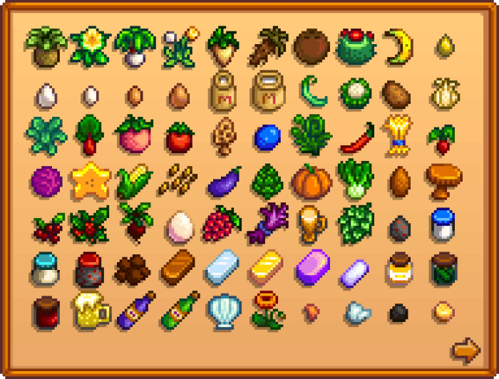 Stardew valley all items