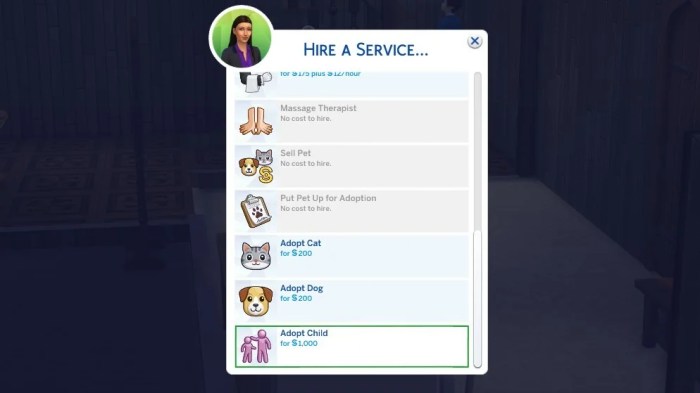 Can you adopt on sims 4