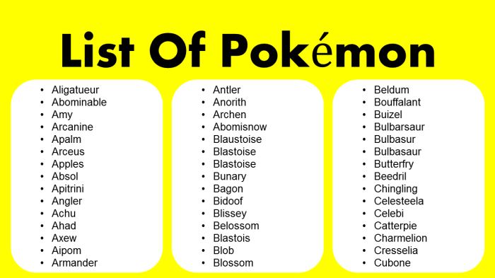 Pokemon starting with x