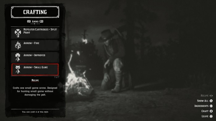 Small game arrow rdr2