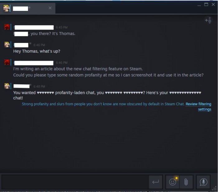 Steam chat closes itself