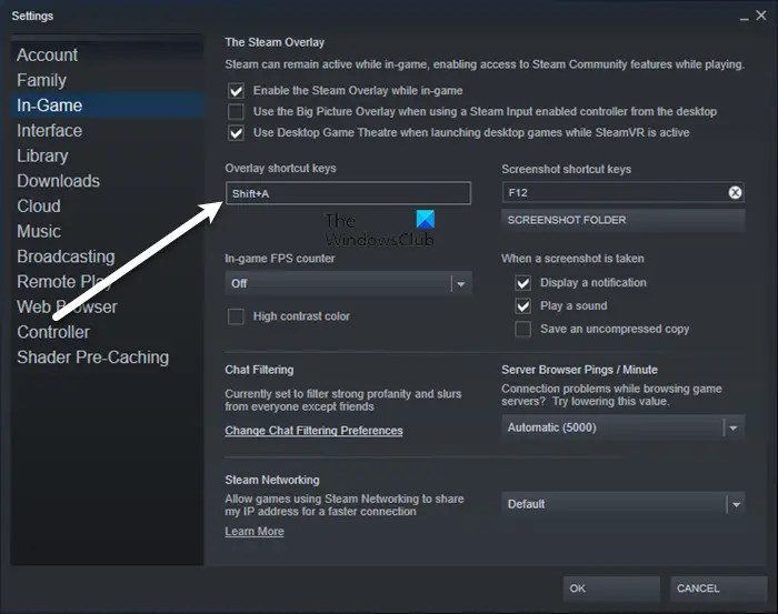 Cant enable steam overlay