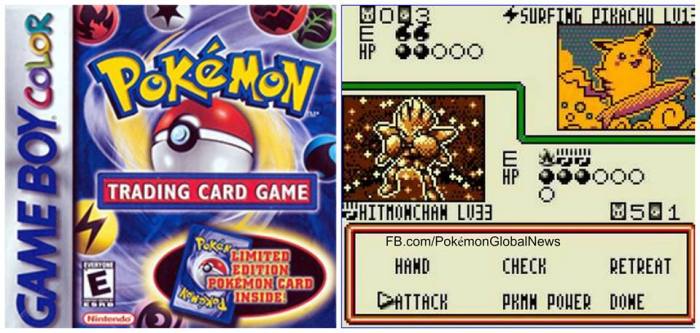 Pokemon card game trading gbc