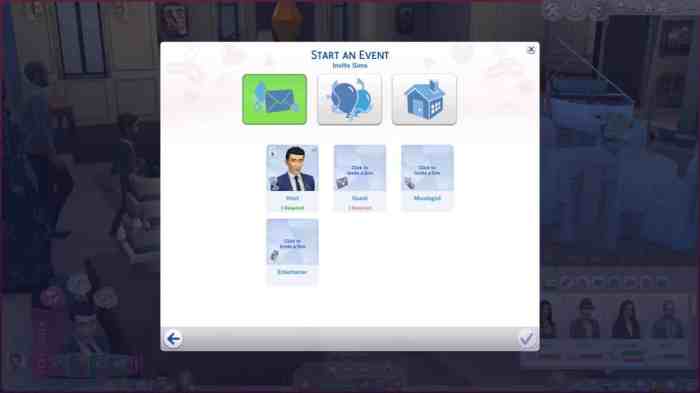 Invite any guests sims 4