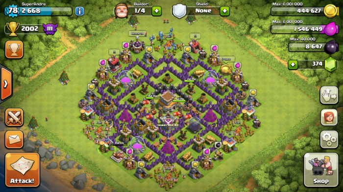 Hall base clash town clans coc farming hybrid protection th8 loot
