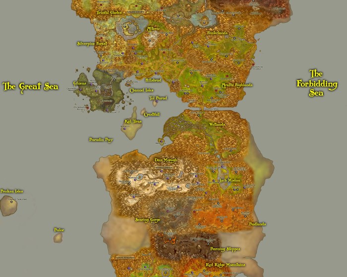 Eastern kingdoms wow map