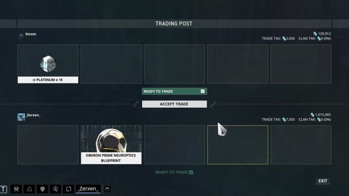 Warframe how to trade