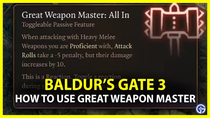 Great weapon master bg3