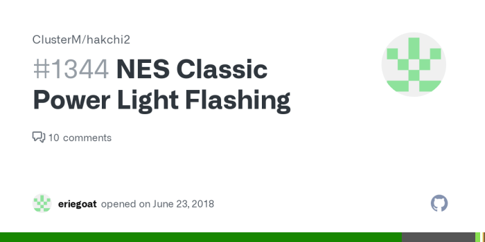 Nes power light flashing