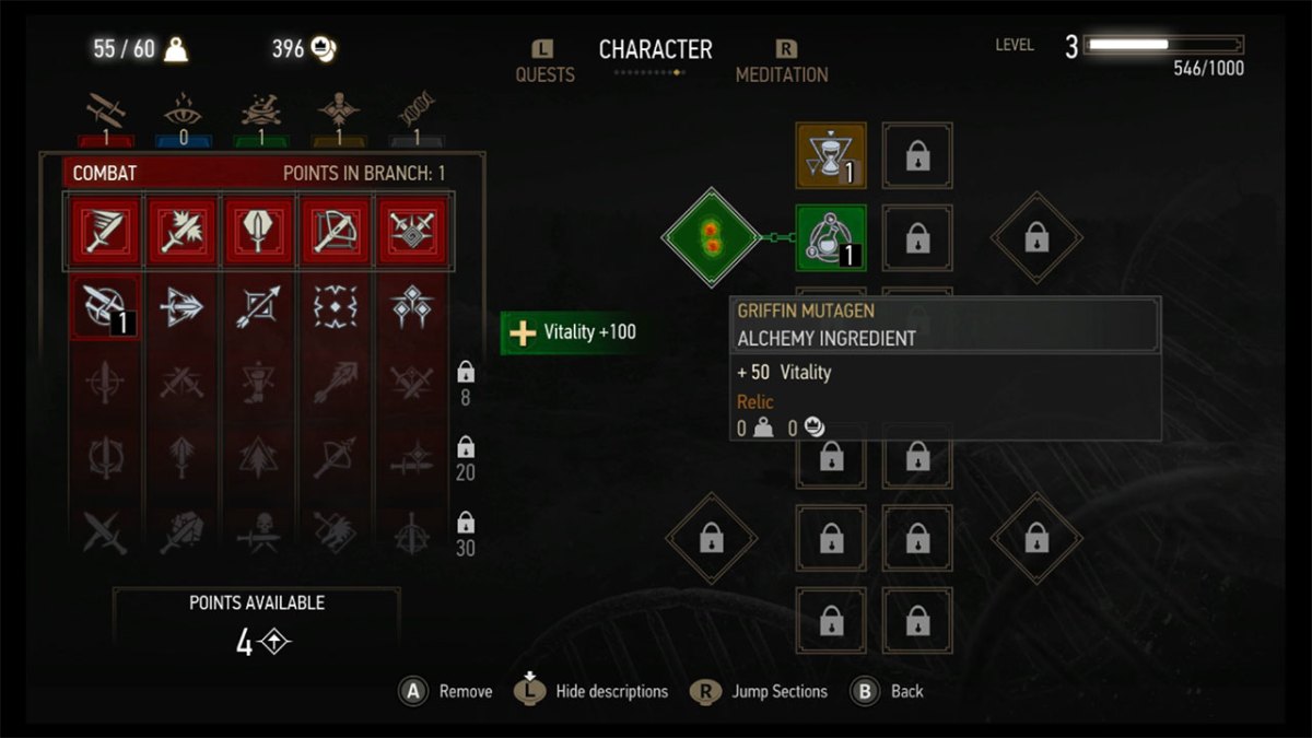 Witcher 3 ability points