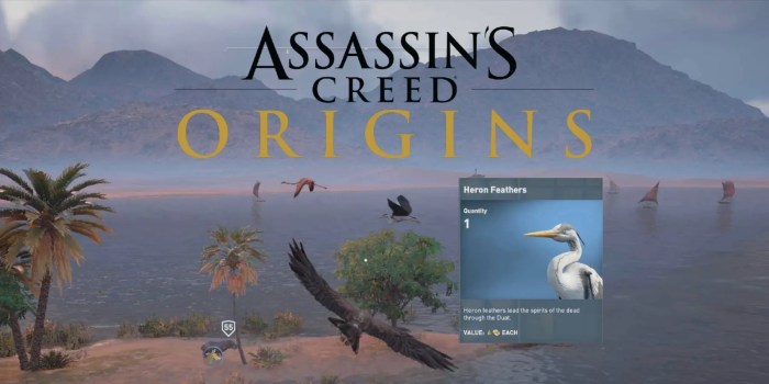 Ac origins heron feathers