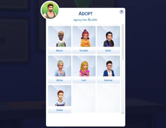 Can you adopt on sims 4