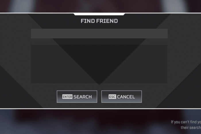 Cant find friend on apex