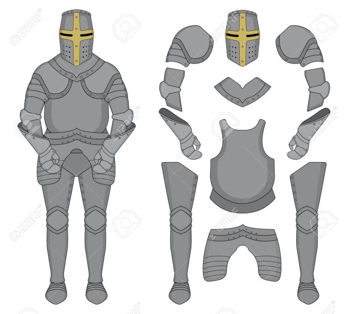 Suit of armor pieces