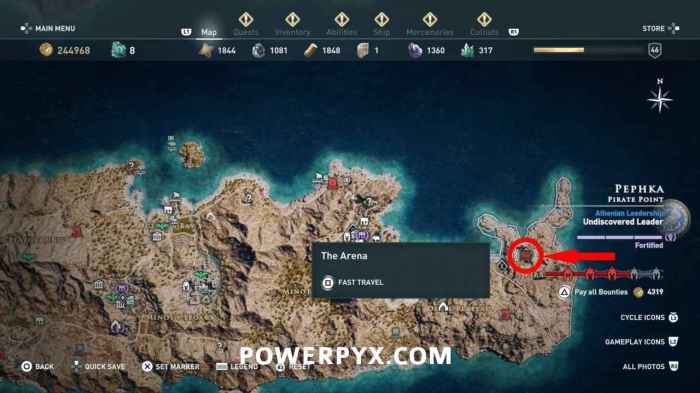 Ac odyssey arena location