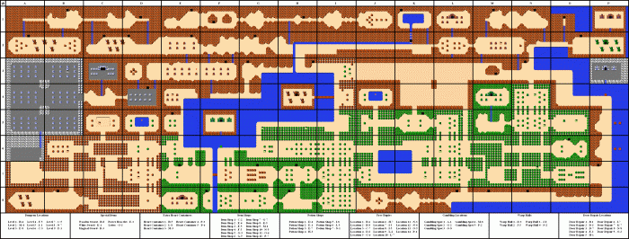 Legend of zelda nes maps