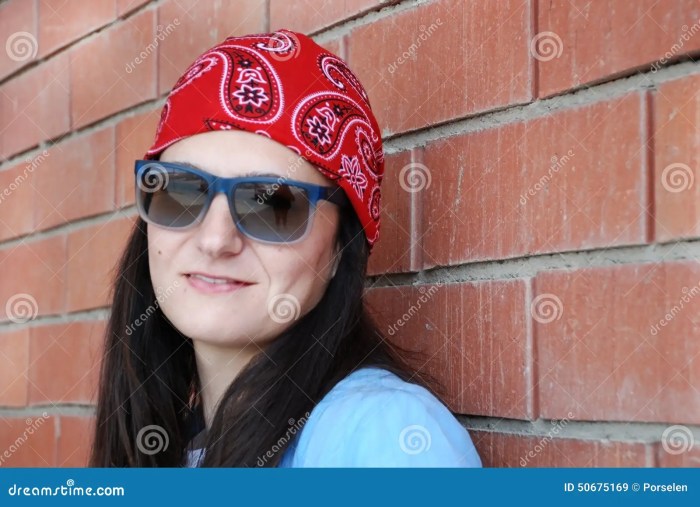Woman with red bandana
