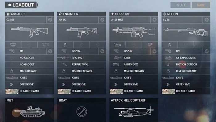 Battlefield weapons list ui game icon choose board attackofthefanboy