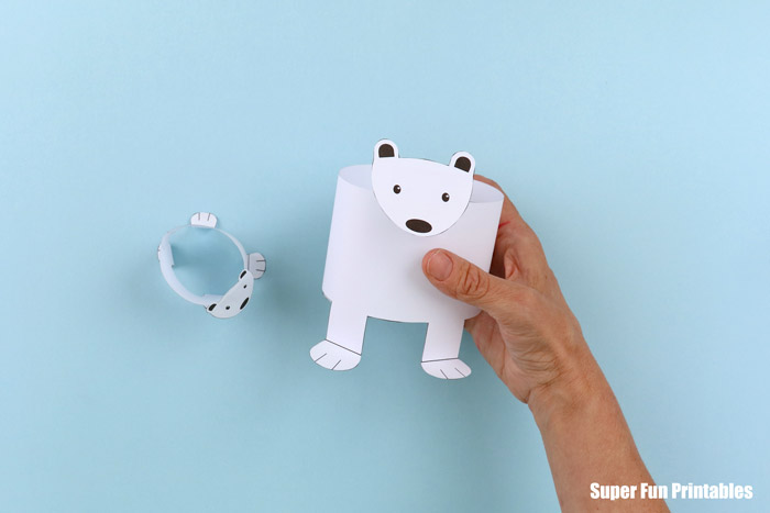 Plate polar bear paper craft head tape back