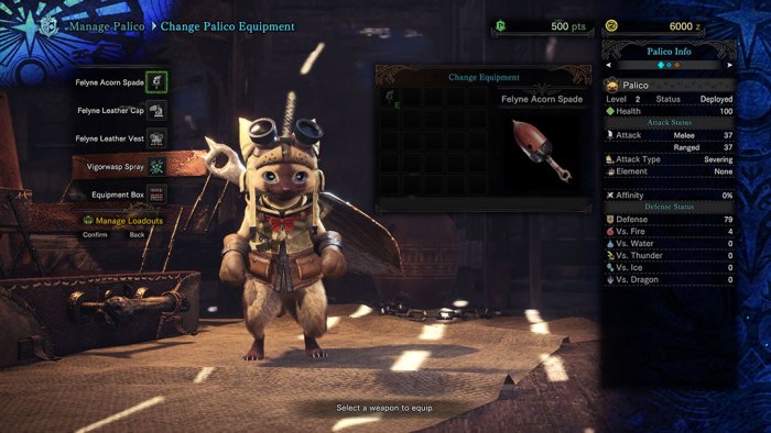 Palico hunter monster gadgets guide monsters