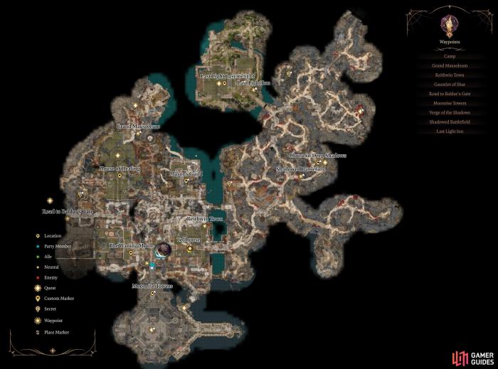 Map of shadowlands bg3