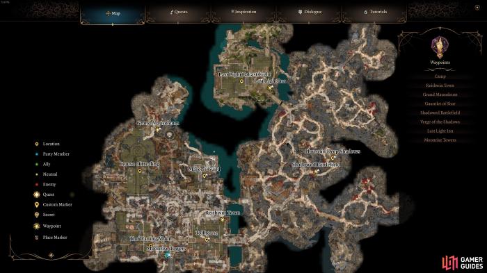 Shadow lands map bg3