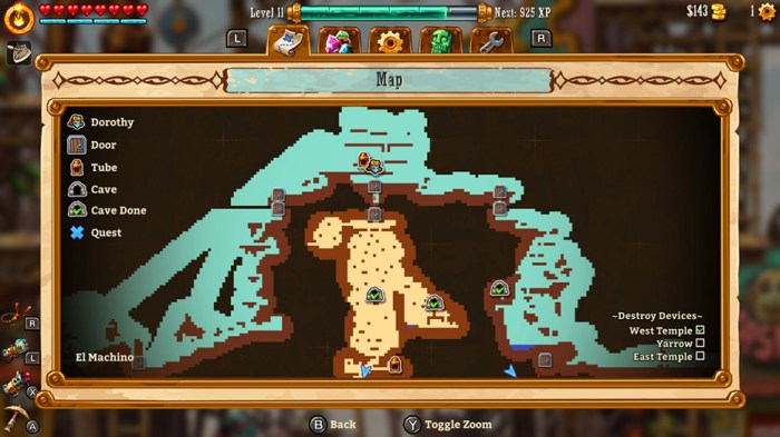 Steamworld dig 2 map